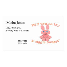 Will You Be My Snuggle Bunny Business Card