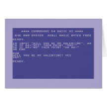 Will You Be My Valentine Commodore 64 Basic Cards