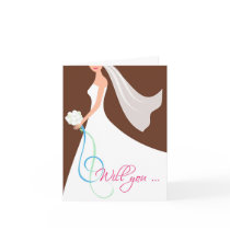 Will You? Cutstom Bridesmaid Card  - Chocolate