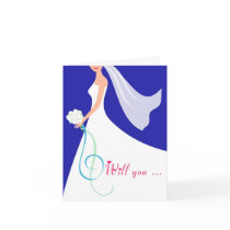 Will You? Cutstom Bridesmaid Card - True Blue
