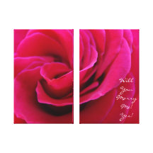 Will You Marry Me! Yes! art priints Rose Weddings Canvas Print