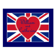 William and Catherine with Union Jack Products Post Cards