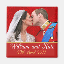 William and Kate the Royal Wedding Kiss magnets