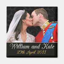 William and Kate the Royal Wedding Kiss magnets