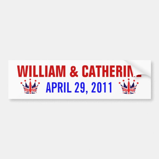 William & Catherine Royal Wedding Bumper Stickers