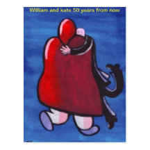 William et kate dans 50 ans carte postale