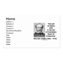 William James Art Of Being Wise Knowing Overlook Business Card Templates