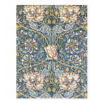 William Morris Blue Floral Post Card