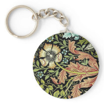 William Morris Flower design Keychains