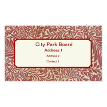William Morris Wallpaper Designs Business Card