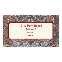 William Morris Wallpaper Designs Business Cards