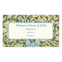 William Morris Wallpaper Designs Business Cards