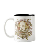 William Shakespeare Crest (Gold) Coffee Mugs
