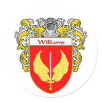 Williams Coat of Arms (Mantled) Round Stickers