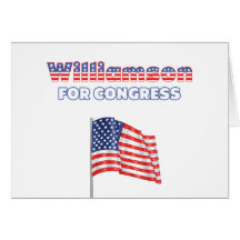 Williamson for Congress Patriotic American Flag De Greeting Cards