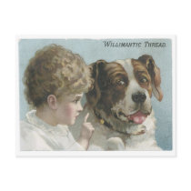 Willimantic Thread Little Girl with Dog Postcards