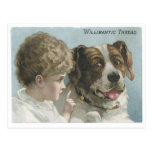 Willimantic Thread Little Girl with Dog Postcards