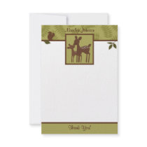 Willow Deer Baby and Mommy Thank You card 3.5"x5 Invite