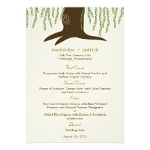 Willow Tree Wedding Menu Card Announcements