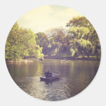 Willow Trees and The Lake, Central Park, NYC Round Sticker