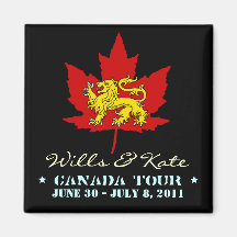 Wills and Kate CANADA Tour Magnet (Black)