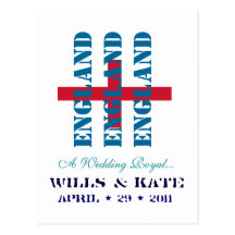 Wills and Kate Royal Wedding ENGLAND Postcard
