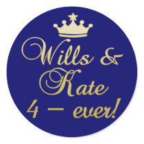 Wills & Kate 4-Ever T-shirts, Mugs, Gifts Round Sticker
