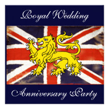 Wills & Kate Royal Wedding Anniversary Invitations