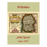 Wiltshire County Map, England Postcard