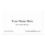 Win a Free Lunch Business Card