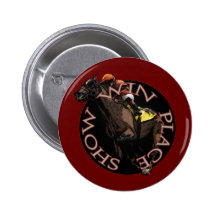 Win, Place, Show - Horse Racing Gear Button