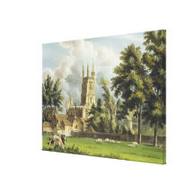 Winchester College from the Meadow, from 'History Canvas Print