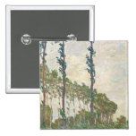 Wind Effect, Sequence of Poplars - Claude Monet Pinback Button