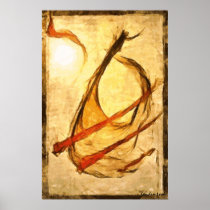 Wind Music - abstract art poster