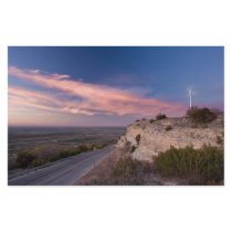 Wind Turbine in west Texas at Sunset Stationery Design