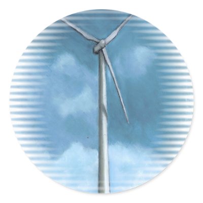 WIND TURBINE ROUND STICKERS by joyart