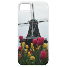 Windmill behind tulip garden iPhone 5 cover