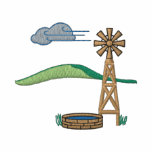 Windmill Scene embroidered shirts