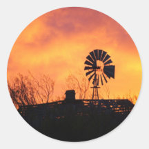 Windmill sunset stickers