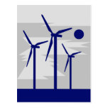 Windmill Surise Grey - Siemens Wind Power Post Card