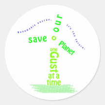 Windmill Typography Round Sticker