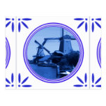 Windmills Holland Traditional Delft Blue Tile Post Cards