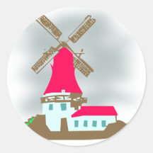 Windmühle windmill runde sticker