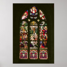 Window depicting the baptism of Christ, 1490 Print