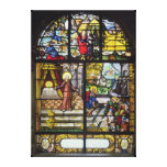 Window depicting the Gathering of the Manna Stretched Canvas Prints