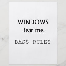 Windows Fear me Bass Rules Bass Guitar Design Flyer
