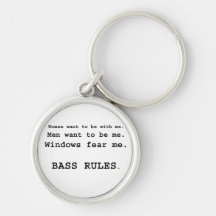Windows Fear me Male Bass player version Keychains