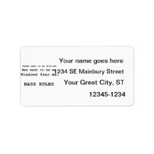 Windows Fear me Male Bass player version Personalized Address Label