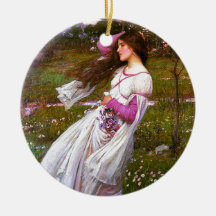 Windswept by John William Waterhouse Christmas Tree Ornament