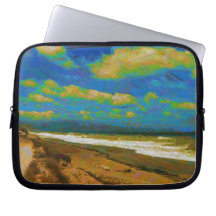 Windy beach computer sleeves